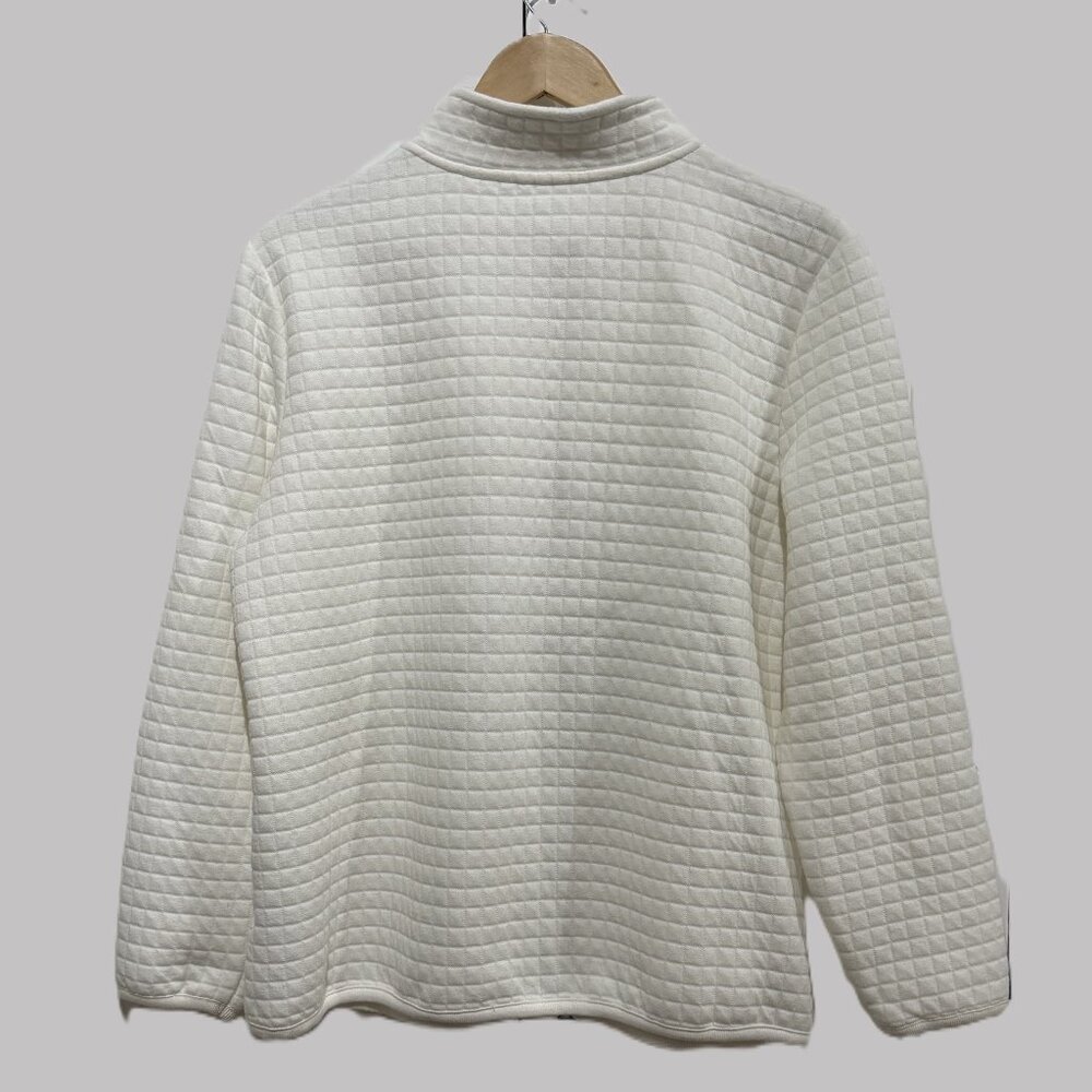 Quilted Zip Front Jacket Ivory Large - Picture 4 of 7